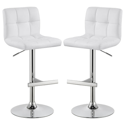 Taburete de bar ajustable tapizado Lenny negro/blanco (juego de 2)