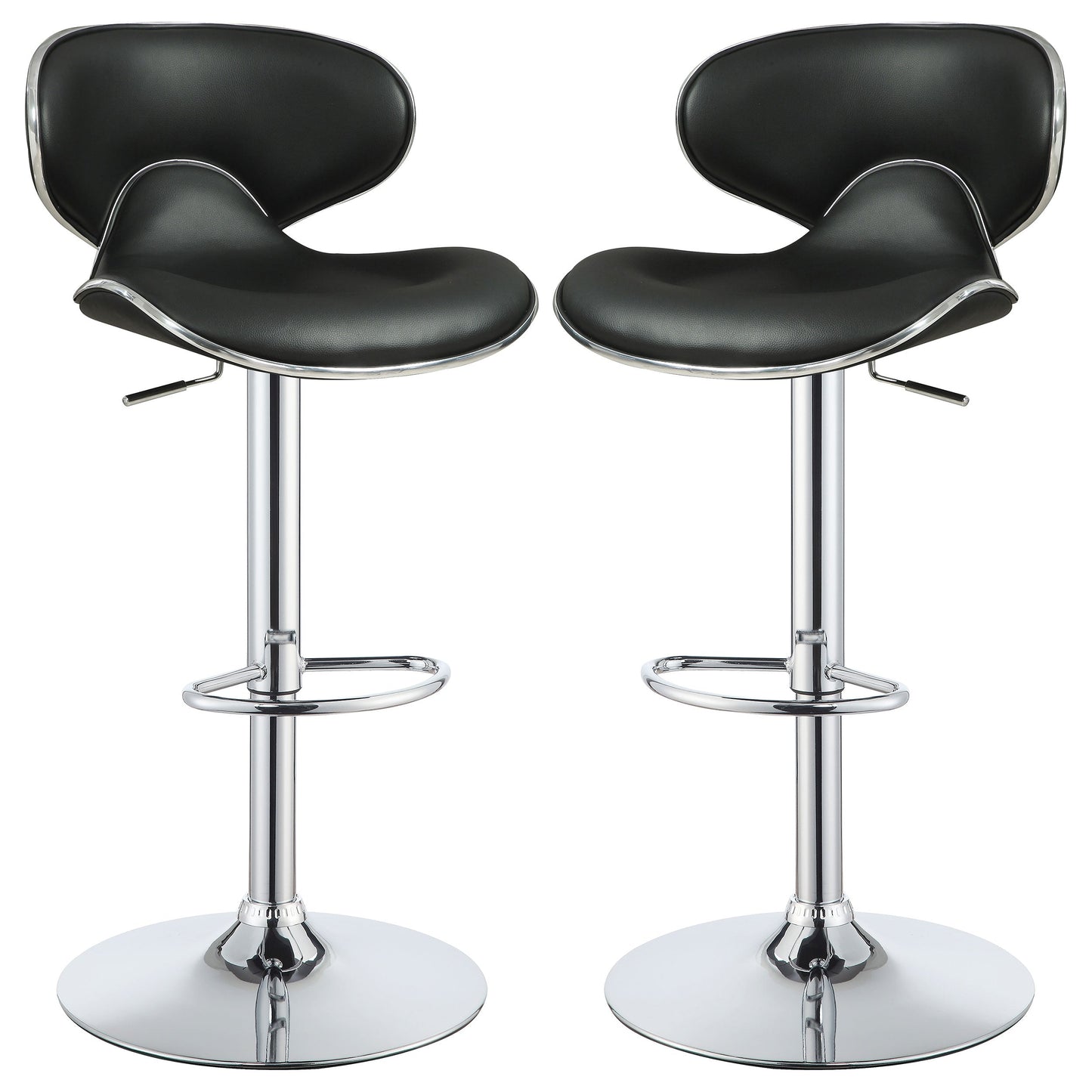 Edenton Upholstered Adjustable Bar Stool Black (Set of 2)