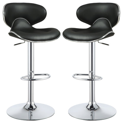 Edenton Upholstered Adjustable Bar Stool Black (Set of 2)