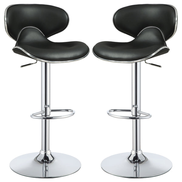 Edenton Upholstered Adjustable Bar Stool Black (Set of 2)