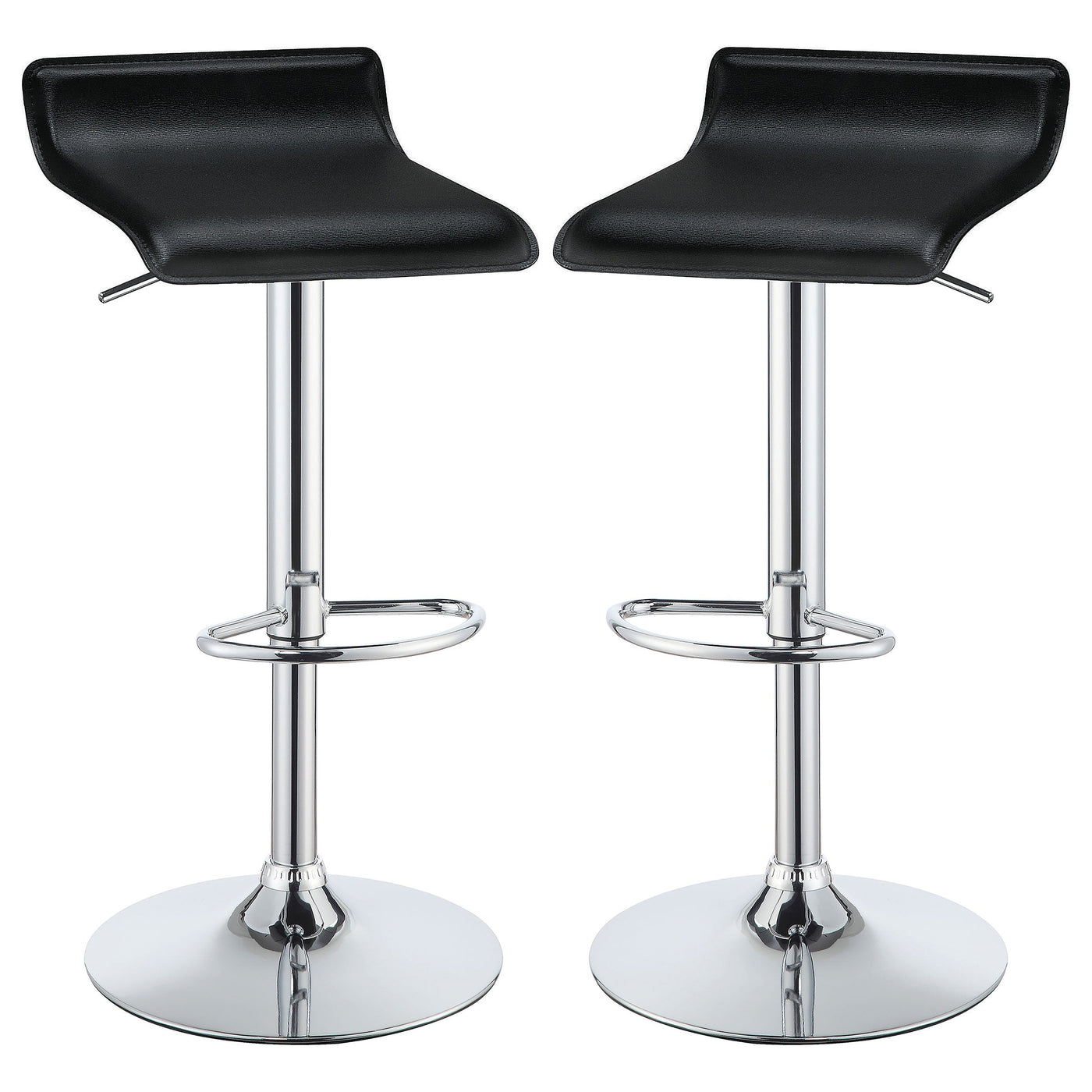 Taburete de bar ajustable tapizado Bidwell negro (juego de 2)
