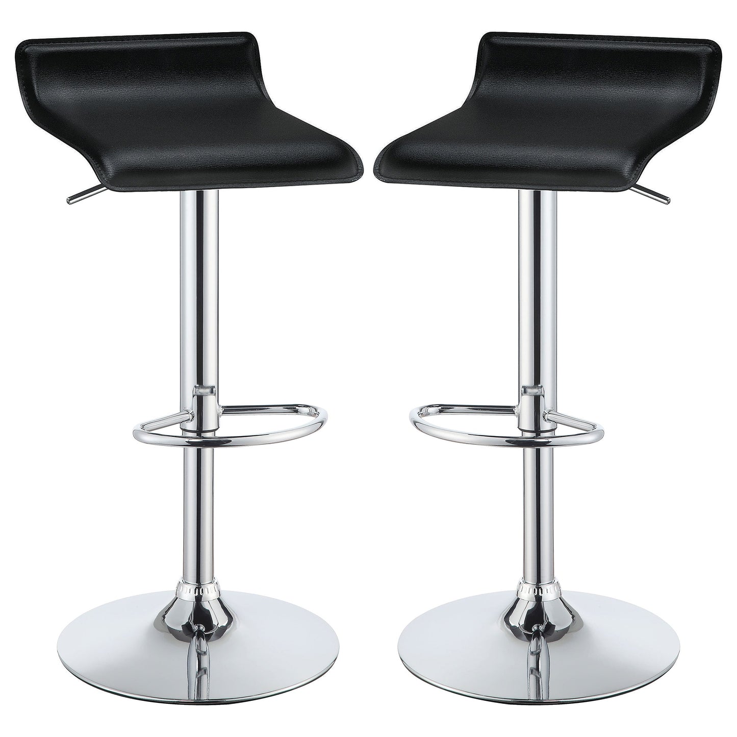 Taburete de bar ajustable tapizado Bidwell negro (juego de 2)