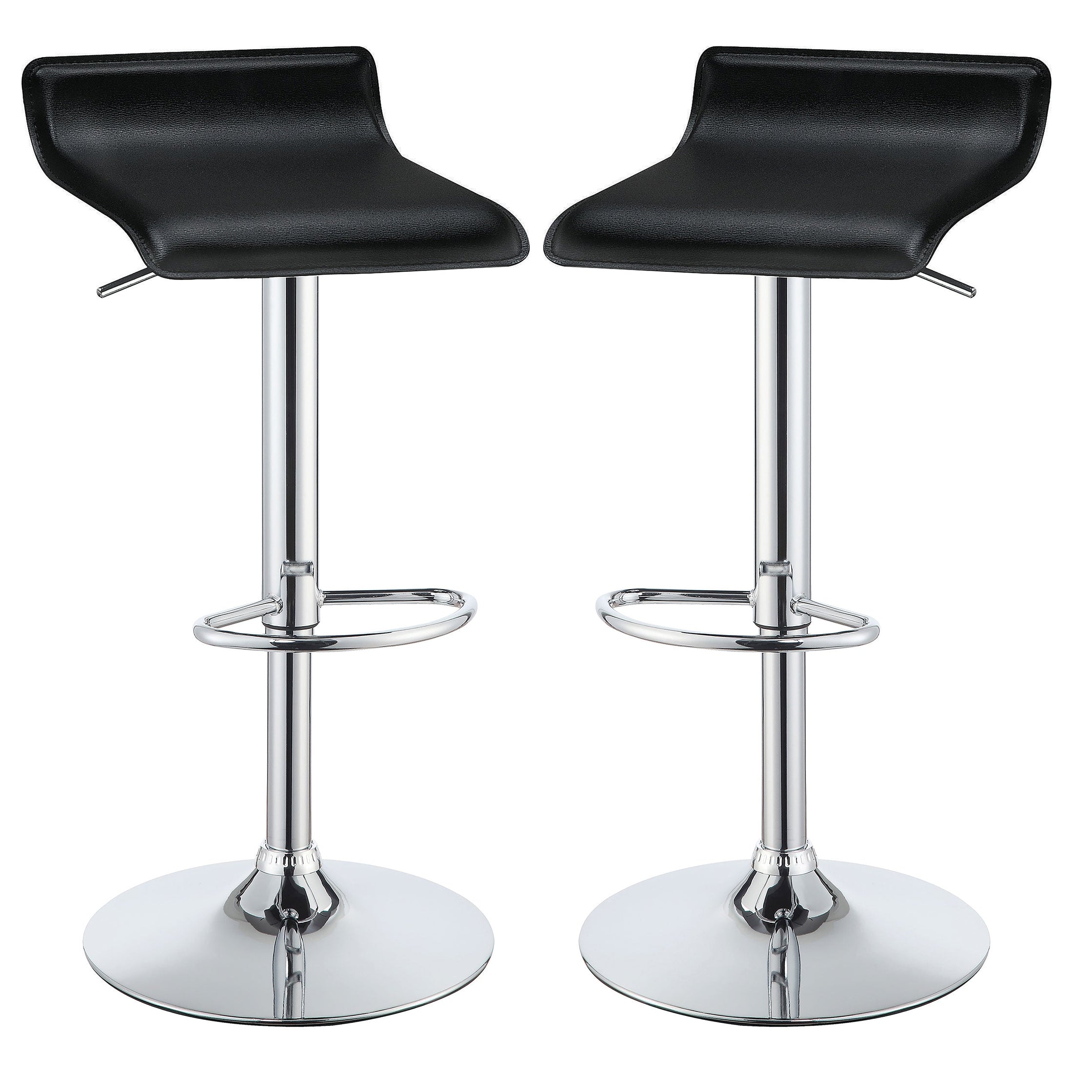 Taburete de bar ajustable tapizado Bidwell negro (juego de 2)