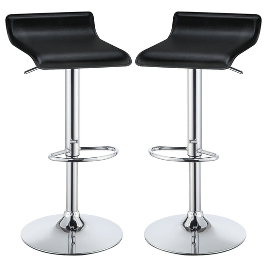 Taburete de bar ajustable tapizado Bidwell negro (juego de 2)