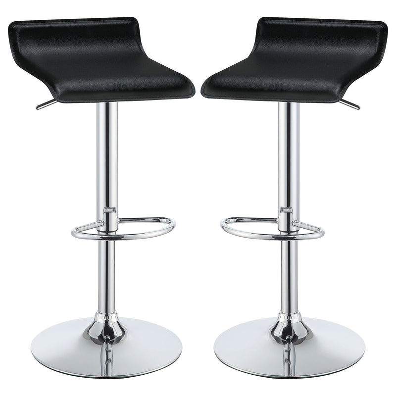 Taburete de bar ajustable tapizado Bidwell negro (juego de 2)