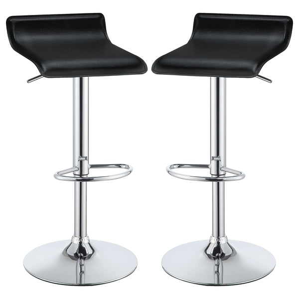 Taburete de bar ajustable tapizado Bidwell negro (juego de 2)