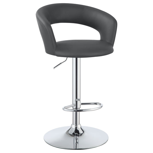 Barraza 29-inch Adjustable Height Bar Stool Grey and Chrome