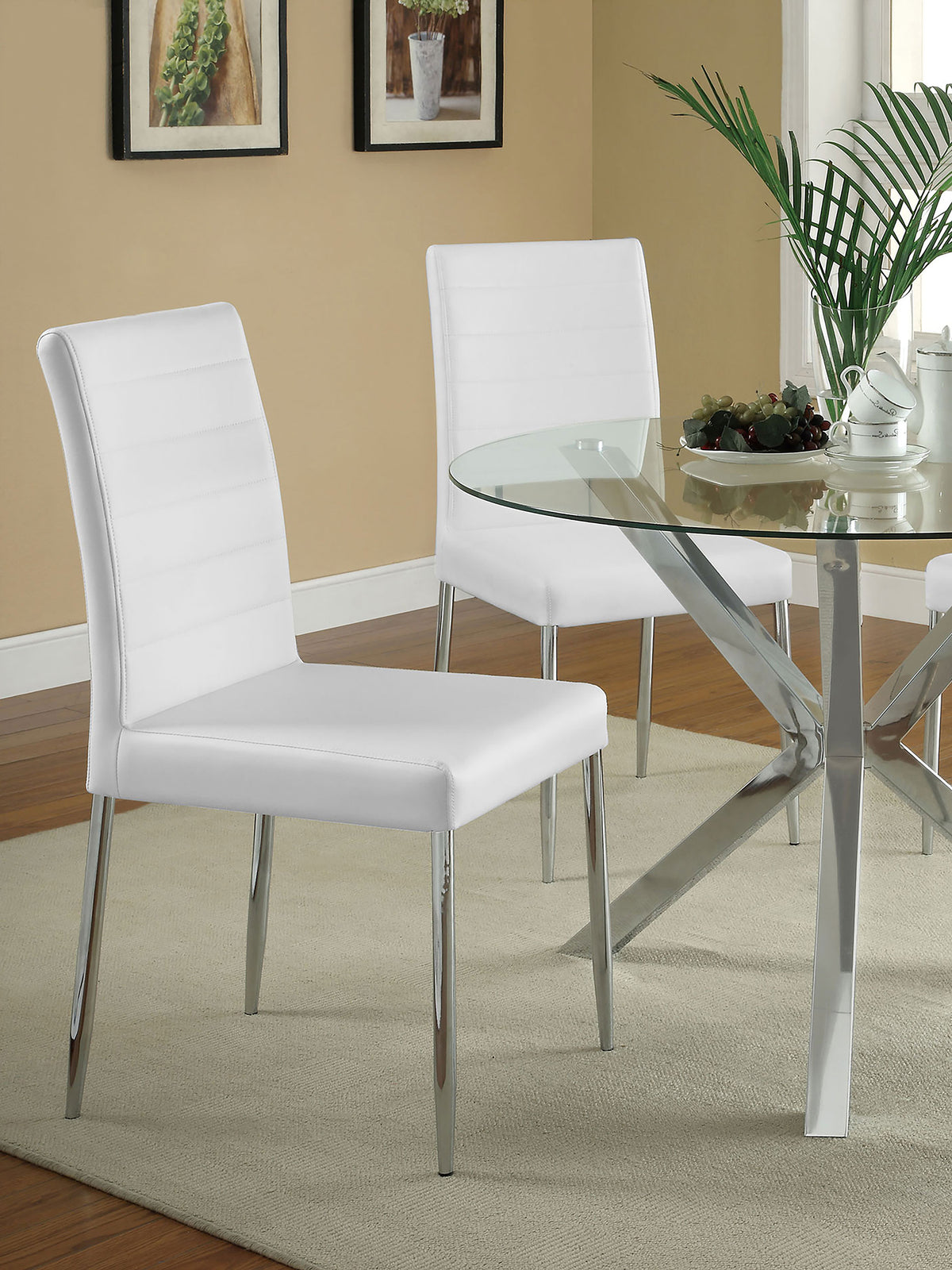 silla Maston Upholstered Dining Side en Blanco