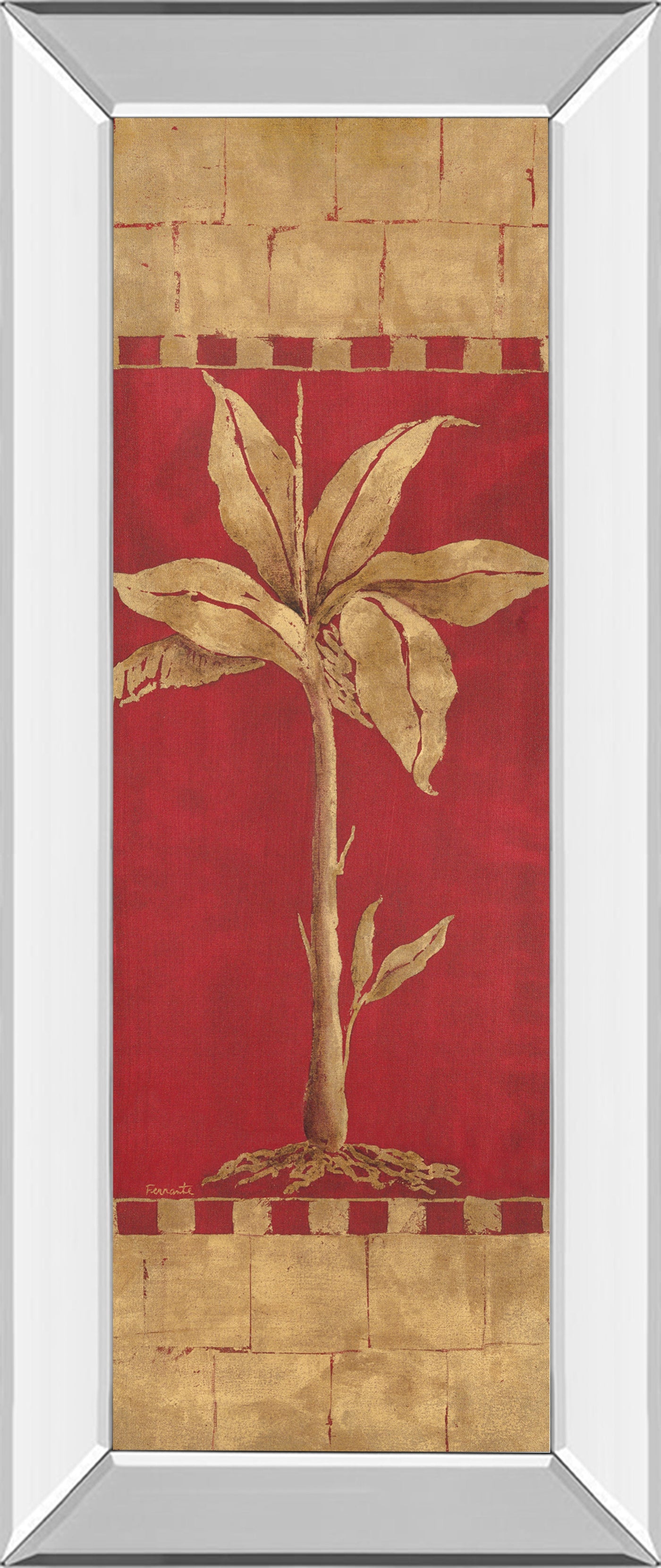 Mirrored Frame Palm Pizzazz I By Angela Ferrante