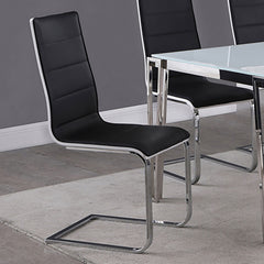 Silla de comedor tapizada Montclair negra (juego de 4)