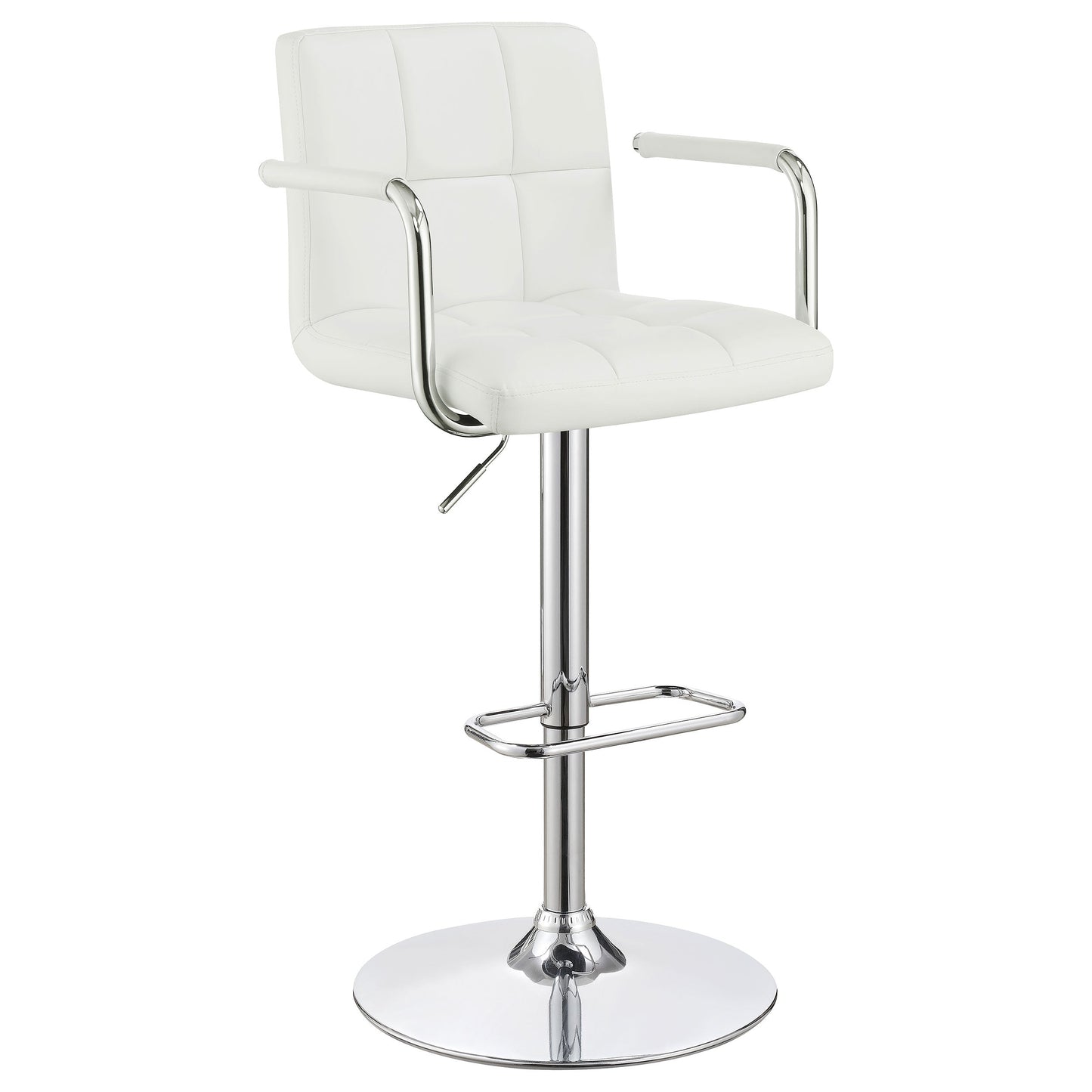 Palomar Adjustable Height Bar Stool Black / White and Chrome