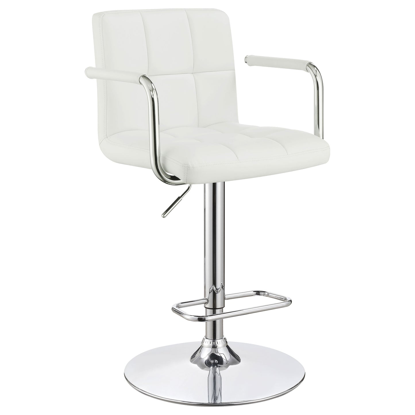 Palomar Adjustable Height Bar Stool Black / White and Chrome