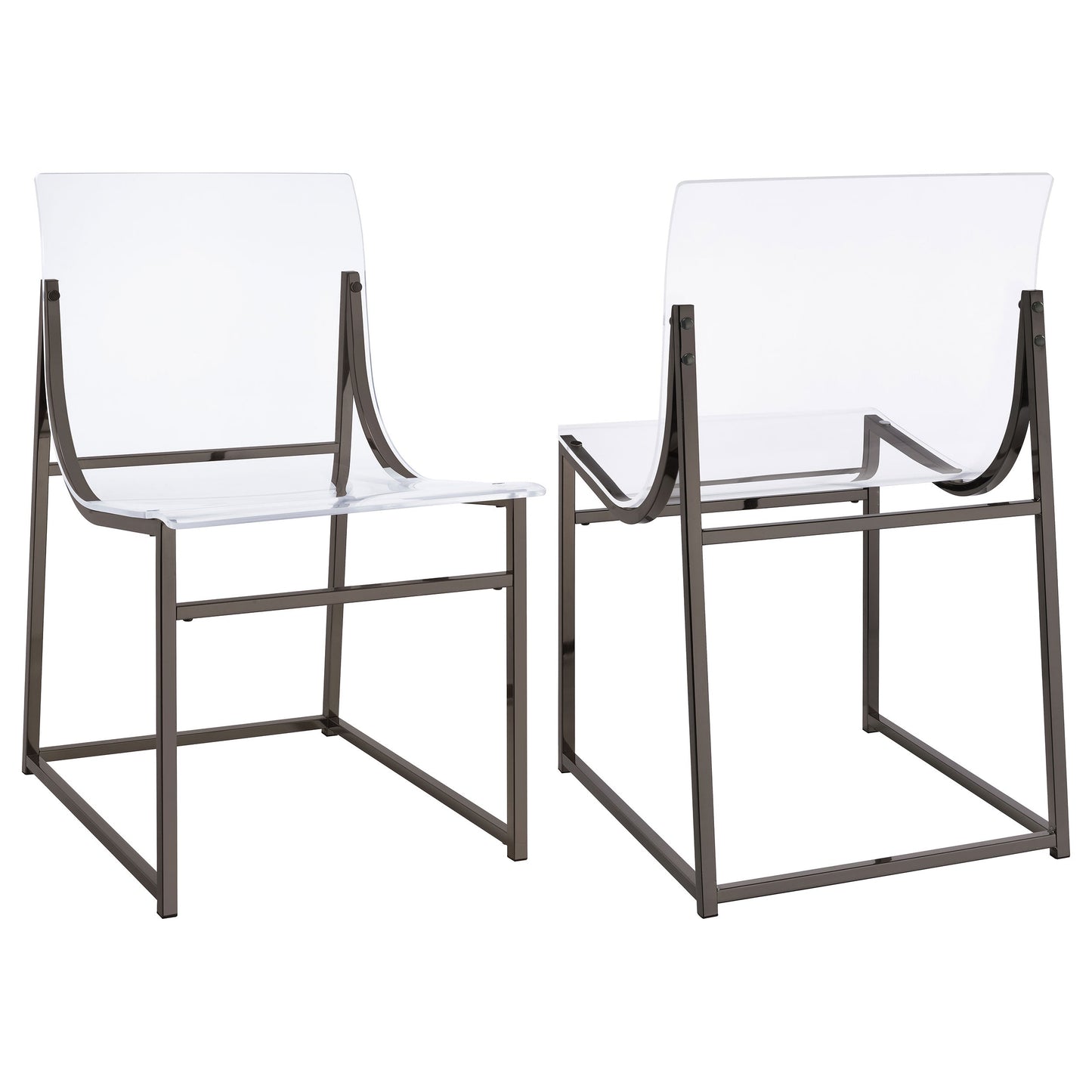 Silla de comedor auxiliar de acrílico Adino (juego de 2)