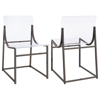 Silla de comedor auxiliar de acrílico Adino (juego de 2)