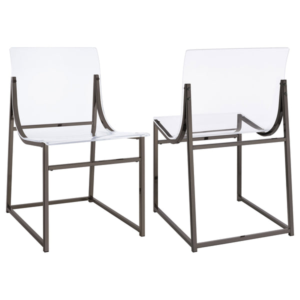 Silla de comedor auxiliar de acrílico Adino (juego de 2)