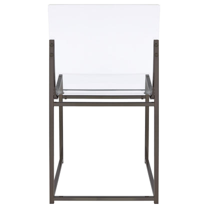 Silla de comedor auxiliar de acrílico Adino (juego de 2)