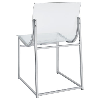 Silla de comedor auxiliar de acrílico Adino (juego de 2)