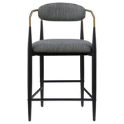 Silla de bar Tina tapizada en tela gris oscuro (juego de 2)