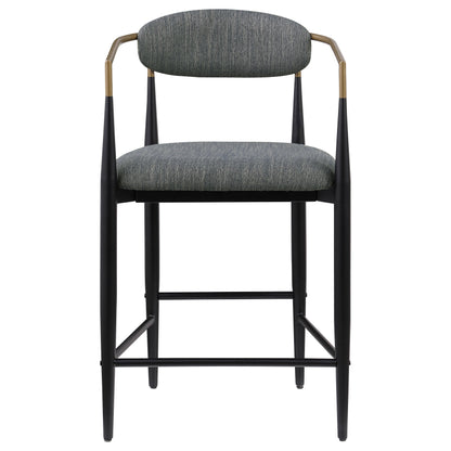 Tina Fabric Upholstered Bar Chair Dark Grey (Set of 2)