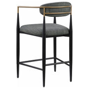 Silla de bar Tina tapizada en tela gris oscuro (juego de 2)