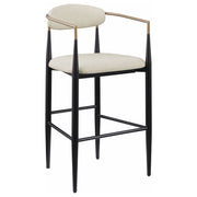 Silla de bar Tina tapizada en tela beige (juego de 2)