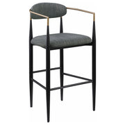 Silla de bar Tina tapizada en tela gris oscuro (juego de 2)