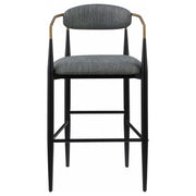 Silla de bar Tina tapizada en tela gris oscuro (juego de 2)