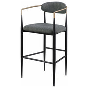 Silla de bar Tina tapizada en tela gris oscuro (juego de 2)