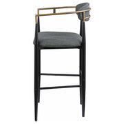 Silla de bar Tina tapizada en tela gris oscuro (juego de 2)