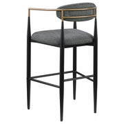 Silla de bar Tina tapizada en tela gris oscuro (juego de 2)