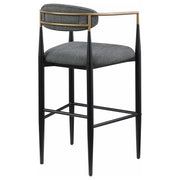 Silla de bar Tina tapizada en tela gris oscuro (juego de 2)