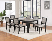 Juego de comedor Elodie con hojas extensibles rectangulares, color negro