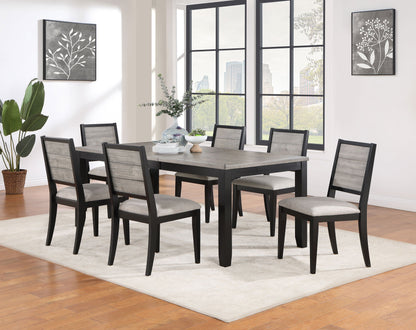 Elodie Rectangular Extension Leaf Dining Set Black