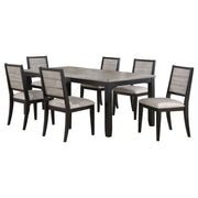 Juego de comedor Elodie con hojas extensibles rectangulares, color negro