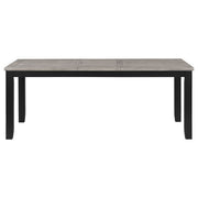 Juego de comedor Elodie con hojas extensibles rectangulares, color negro