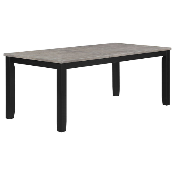 Mesa de comedor rectangular Elodie de 78 pulgadas con hojas extensibles, color negro