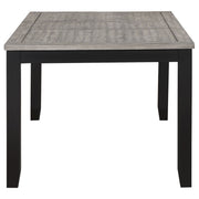 Mesa de comedor rectangular Elodie de 78 pulgadas con hojas extensibles, color negro