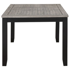 Mesa de comedor rectangular Elodie de 78 pulgadas con hojas extensibles, color negro