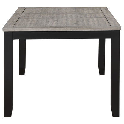 Mesa de comedor rectangular Elodie de 78 pulgadas con hojas extensibles, color negro