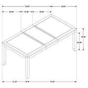 Mesa de comedor rectangular Elodie de 78 pulgadas con hojas extensibles, color negro