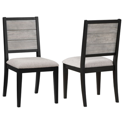 Silla de comedor Elodie Wood en gris y negro (juego de 2)