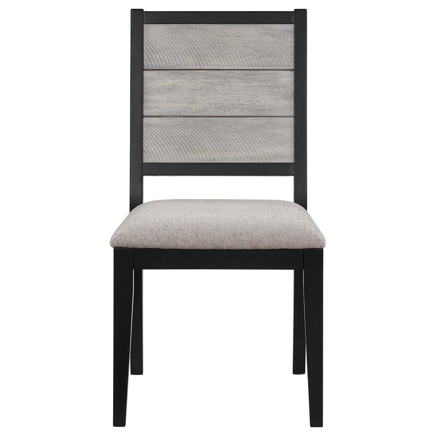Silla de comedor Elodie Wood en gris y negro (juego de 2)