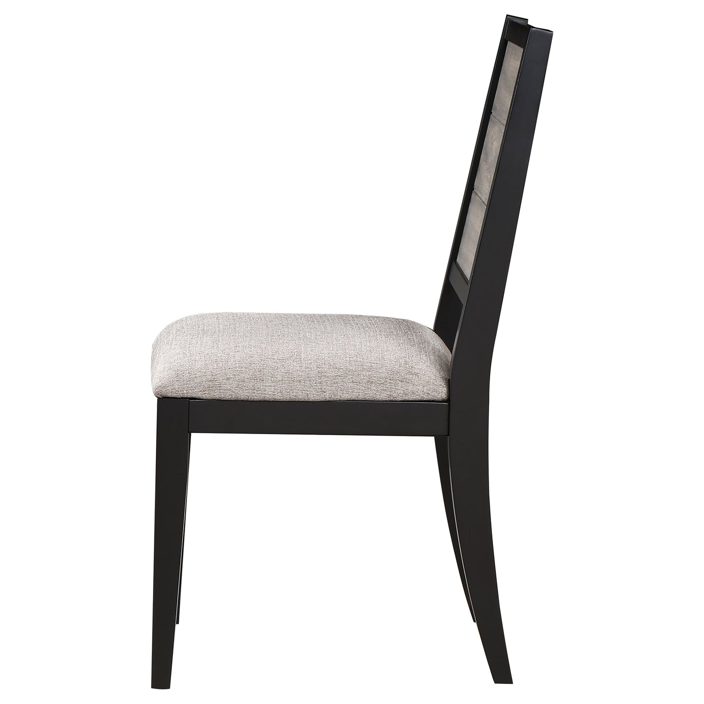 Silla de comedor Elodie Wood en gris y negro (juego de 2)