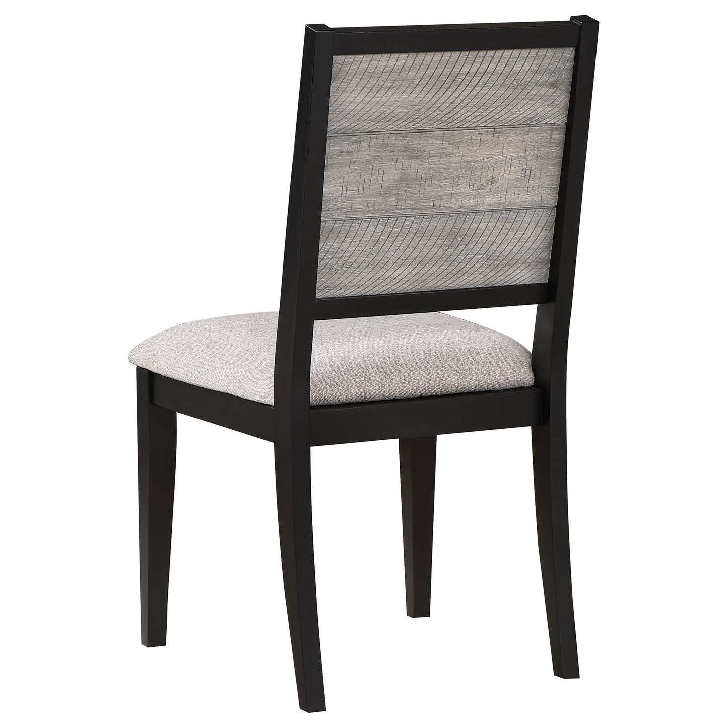 Silla de comedor Elodie Wood en gris y negro (juego de 2)