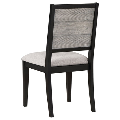 Silla de comedor Elodie Wood en gris y negro (juego de 2)