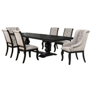 Phelps 7-piece Rectangular Dining Table Set Distressed Noir