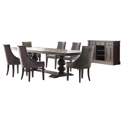 Phelps Rectangular Dining Table Set Distressed Noir