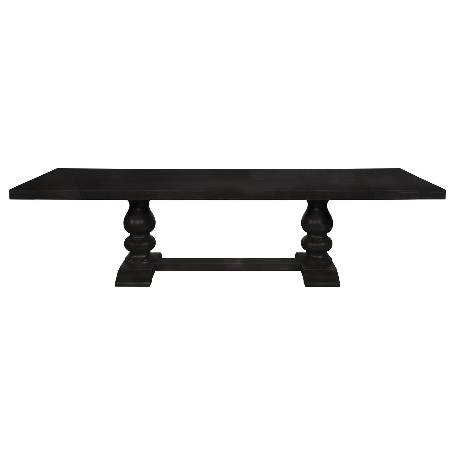 Phelps 123-inch Extension Leaf Dining Table Distressed Noir