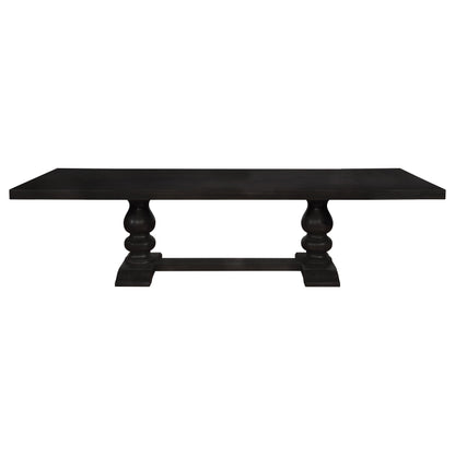 Phelps 123-inch Extension Leaf Dining Table Distressed Noir