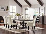 Mesa de comedor extensible Phelps de 123 pulgadas, color negro envejecido